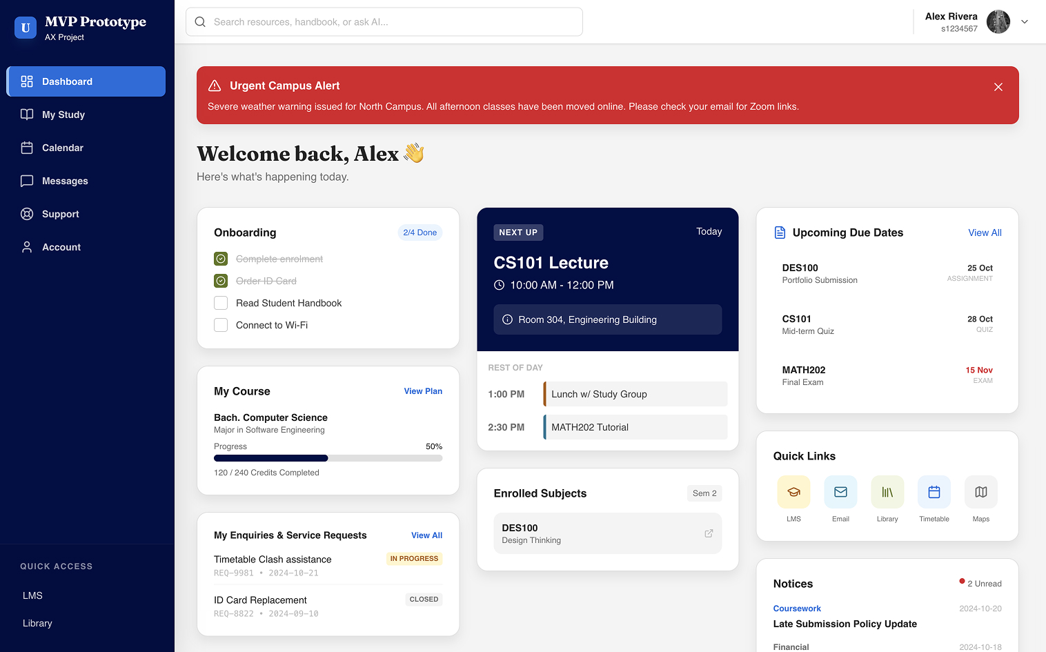 Screenshot of the MVP prototype.